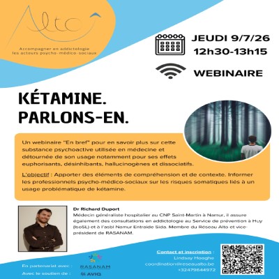 Alto - Kétamine. Parlons-en. - 1er webinaire "En bref" 9/7/26 12h30-13h15