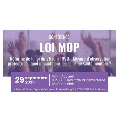Conférence | réforme de la loi MOP (Mesure d'observation protectrice)  - 29 septembre à Namur (Saint-Servais)