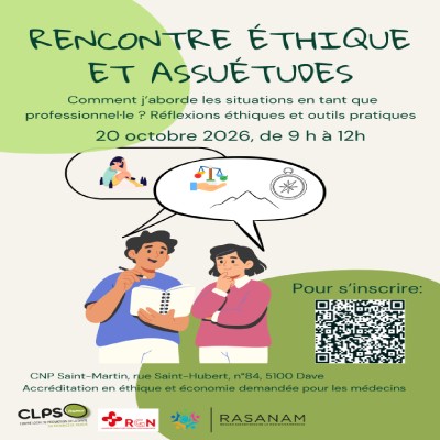 "Rencontre éthique et assuétudes. Comment j'aborde les situations en tant que professionnel∙le ? Réflexions éthiques et outils pratiques" - 20/10/2026