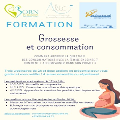 Formation "Grossesse et consommation" dès le 16 octobre 2025 - Alto - Born in Belgium Professionals