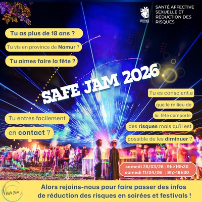 Formation volontaires Safe Jam - 28 mars et 11 avril 2026 au SASER