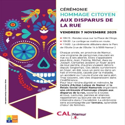 Hommage citoyen aux disparu∙e∙s de la rue - 7 novembre 2025  - Namur